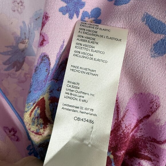 Free People Venice Printed Floral Top Tie V-Neck Blouse Large - Picture 9 of 10